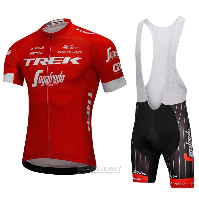 2018 Cycling Jersey Trek Segafredo Red Short Sleeve and Bib Short